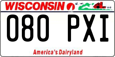 WI license plate 080PXI