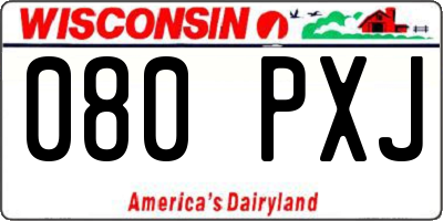 WI license plate 080PXJ