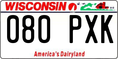 WI license plate 080PXK