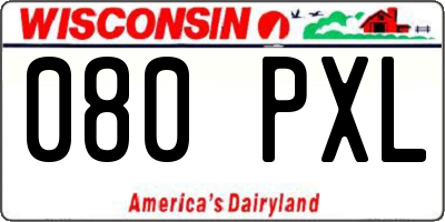 WI license plate 080PXL