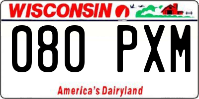 WI license plate 080PXM