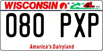 WI license plate 080PXP
