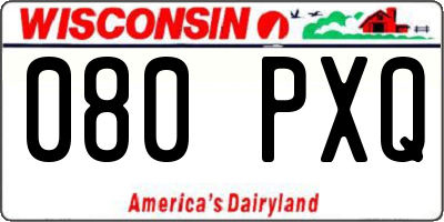 WI license plate 080PXQ