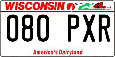 WI license plate 080PXR