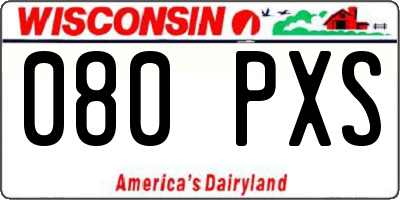 WI license plate 080PXS