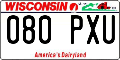 WI license plate 080PXU