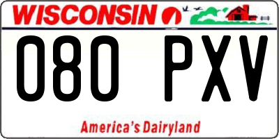 WI license plate 080PXV