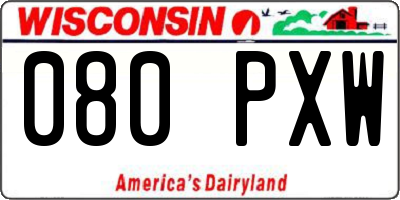 WI license plate 080PXW