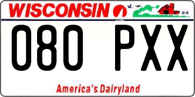 WI license plate 080PXX