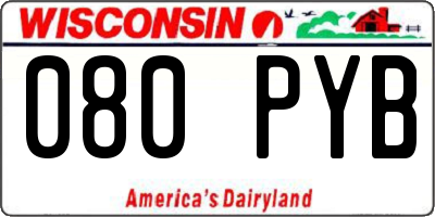 WI license plate 080PYB