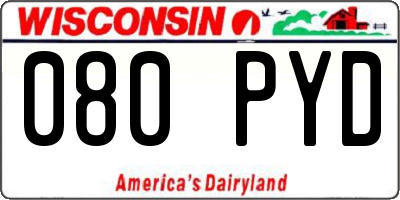 WI license plate 080PYD