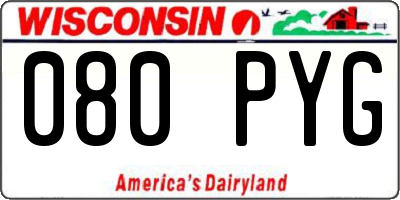 WI license plate 080PYG