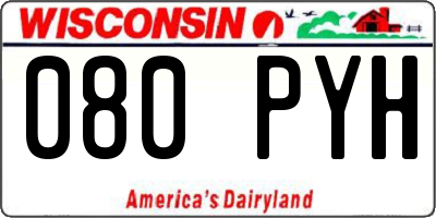 WI license plate 080PYH