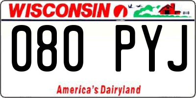 WI license plate 080PYJ