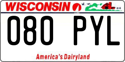 WI license plate 080PYL