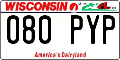 WI license plate 080PYP