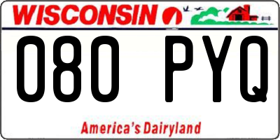 WI license plate 080PYQ