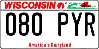WI license plate 080PYR