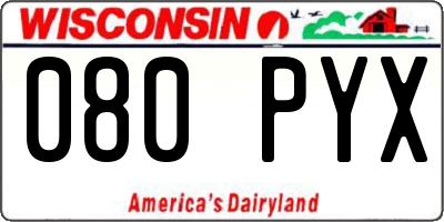 WI license plate 080PYX