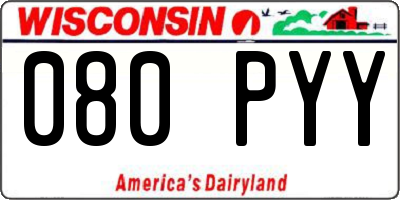 WI license plate 080PYY