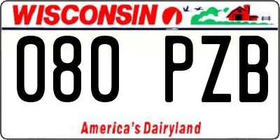 WI license plate 080PZB