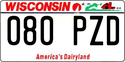 WI license plate 080PZD