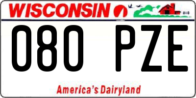 WI license plate 080PZE