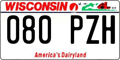 WI license plate 080PZH
