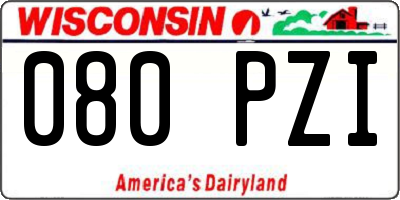 WI license plate 080PZI