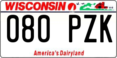 WI license plate 080PZK