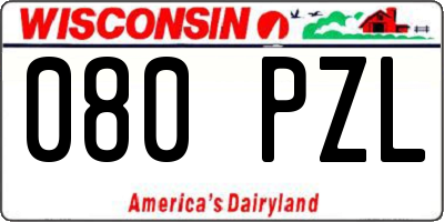 WI license plate 080PZL