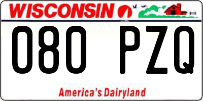 WI license plate 080PZQ