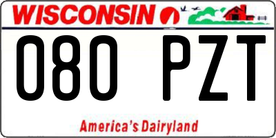 WI license plate 080PZT