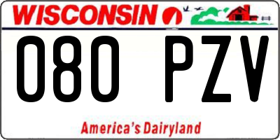 WI license plate 080PZV