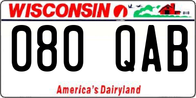 WI license plate 080QAB