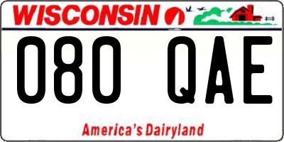 WI license plate 080QAE
