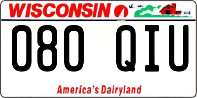 WI license plate 080QIU