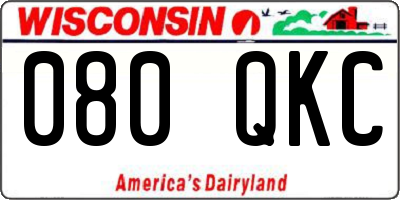 WI license plate 080QKC