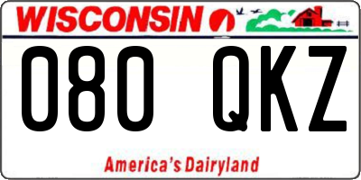 WI license plate 080QKZ