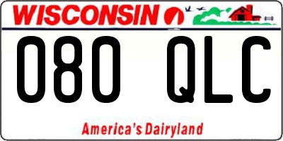 WI license plate 080QLC