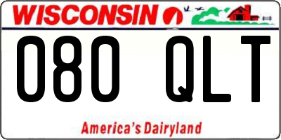 WI license plate 080QLT