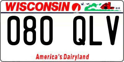 WI license plate 080QLV