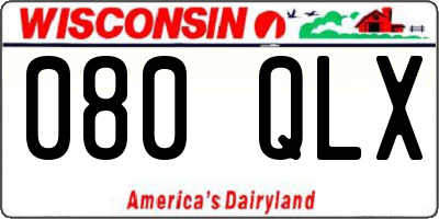 WI license plate 080QLX