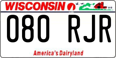 WI license plate 080RJR