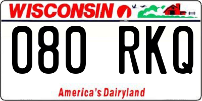 WI license plate 080RKQ