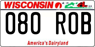 WI license plate 080ROB
