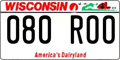 WI license plate 080ROO