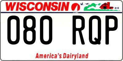 WI license plate 080RQP