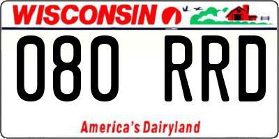 WI license plate 080RRD