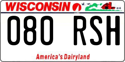 WI license plate 080RSH